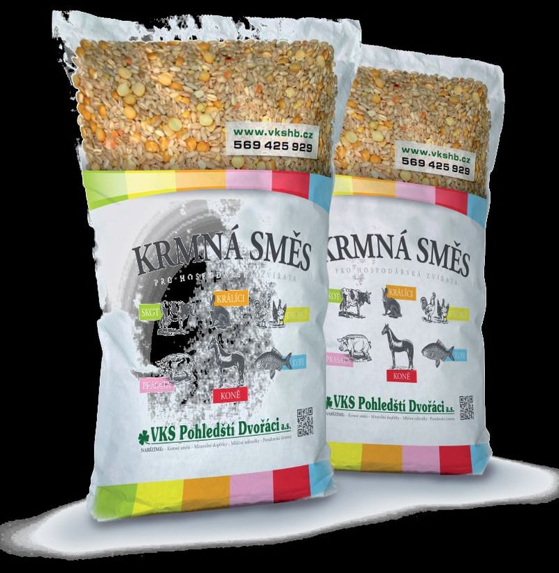 Pytlované krmné směsi VKS Pohledští Dvořáci v balení 10 a 25 kg